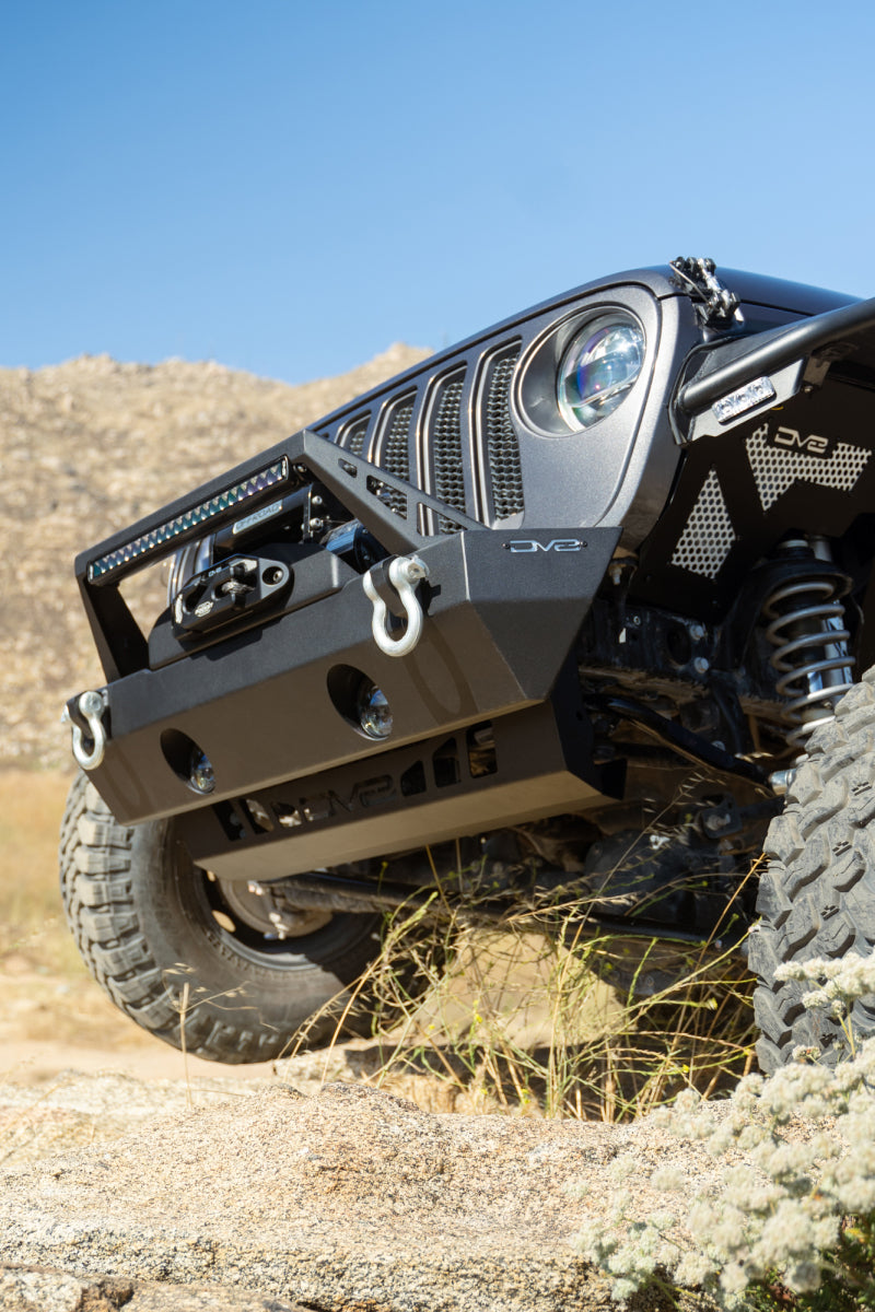 DV8 Offroad 18-23 Jeep Wrangler JL/JT Front Bumper Sway-Bar Disconnect Motor Skid Plate-tuningsupply.com