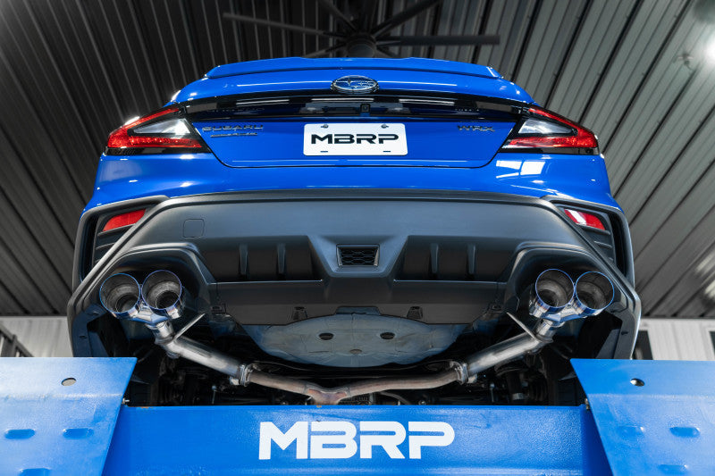 MBRP 2022 Subaru WRX 2.5in Dual Split Rear Exit w/ Quad BE Tips - T304-tuningsupply.com