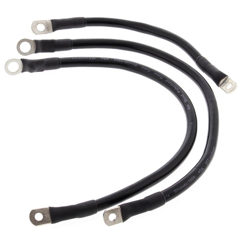 All Balls Racing 66-77 Harley FLH Electra Glide Battery Cable Kit Black-tuningsupply.com