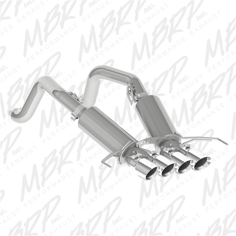 MBRP 14-19 Chevy Corvette V8 6.2L 3in T304 Dual Cat Back w/ 4in Quad Dual Wall Tips-tuningsupply.com