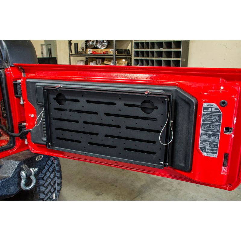 DV8 Jeep JL Tailgate Mounted Table (Trail Table) - Black-tuningsupply.com