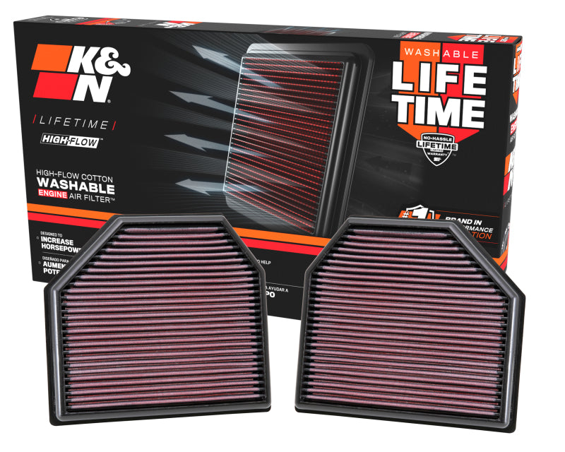 

K&N Engineering 33-2488 - KNN33-2488 - K&N Replacement Air Filter for 11-14 BMW M5/M6 4.4L V8 / 2015 M4/M3 3.0L I6  (2 per box) - Shipped in Europe - Tuningsupply.com
