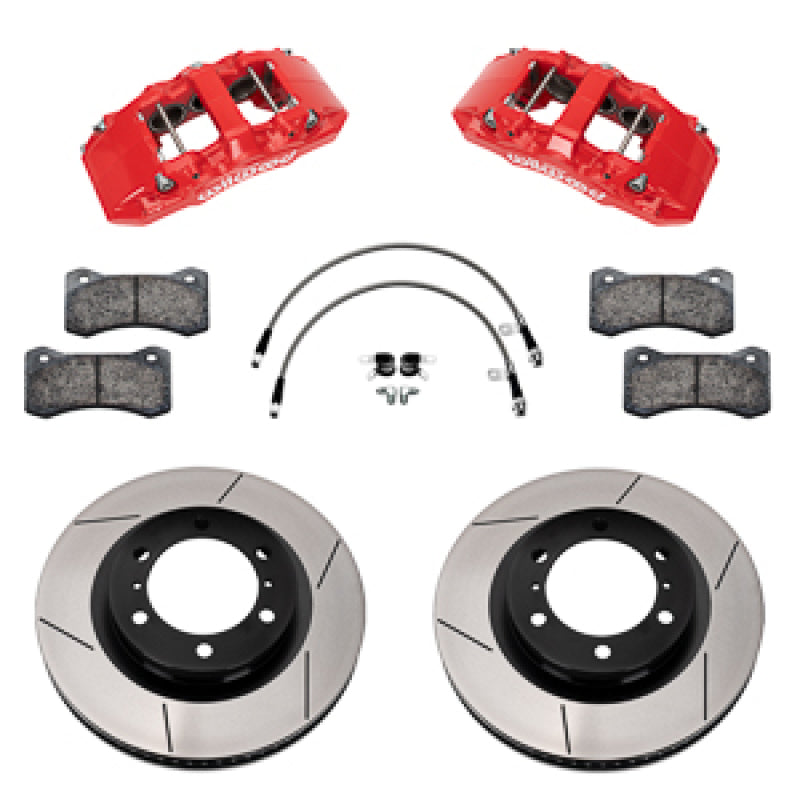 

Wilwood 140-18381-R - WIL140-18381-R - Wilwood 24-25 Toyota Tacoma Front Aero6-DM Big Brake Kit 13.38 In Rotor/w Lines - Red - Shipped in Europe - Tuningsupply.com
