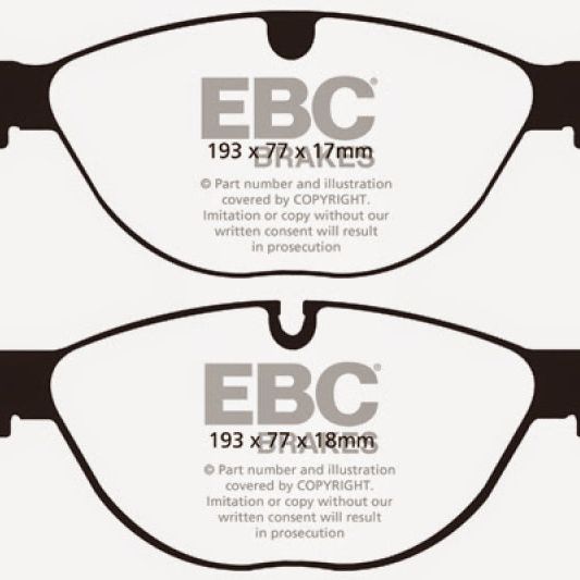 

EBC DP42076R - EBCDP42076R - EBC 10-15 Jaguar XF 5.0 Supercharged (470) Yellowstuff Front Brake Pads - Shipped in Europe - Tuningsupply.com
