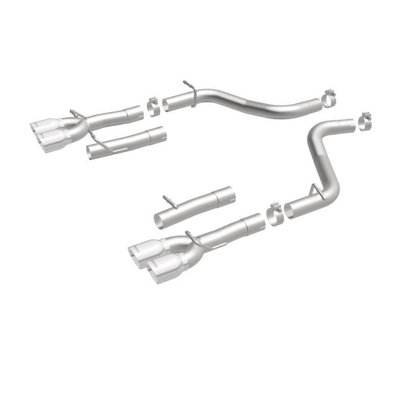 MagnaFlow Axle-Back, SS, 2.5in, Quad Split Rear 3.5in Tip 2015 Dodge Challenger 3.6L V6-tuningsupply.com