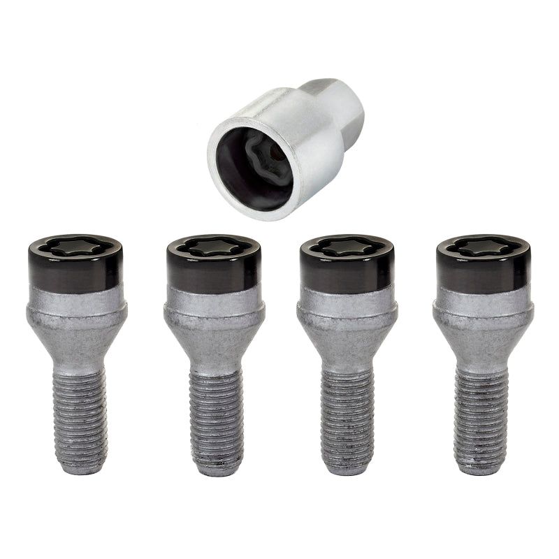 McGard Wheel Lock Bolt Set - 4pk. (Cone Seat) M12X1.5 / 17mm Hex / 25.5mm Shank Length - Black-Wheel Bolts-McGard-MCG27178-SMINKpower Performance Parts