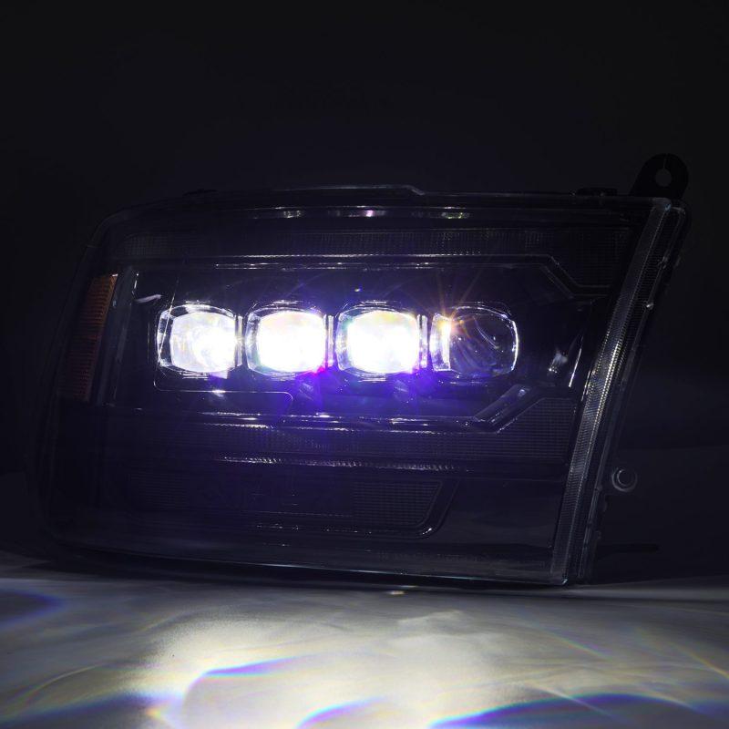 AlphaRex 09-18 Ram 2500 NOVA LED Proj Headlights Plank Style Alpha Blk w/Activ Light/Seq Signal/DRL-tuningsupply.com