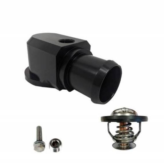 Granatelli 18-19 Jeep Trackhawk Billet Thermostat Housing w/180 Deg Thermostat - Black-tuningsupply.com