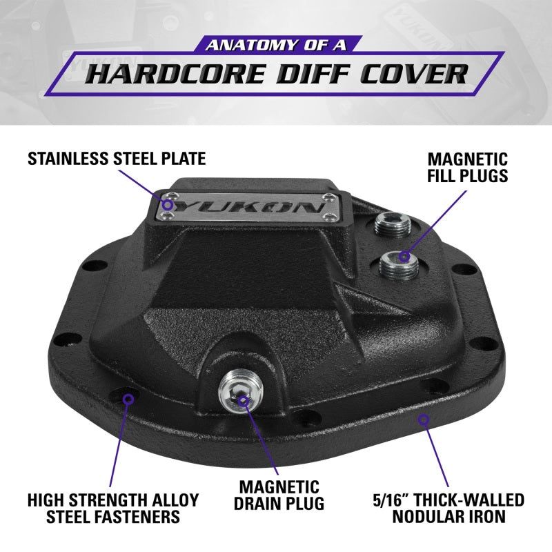 Yukon Gear Hardcore Diff Cover for Dana 44 - Nodular Iron Yukon Cover-Diff Covers-Yukon Gear & Axle-YUKYHCC-D44-SMINKpower Performance Parts