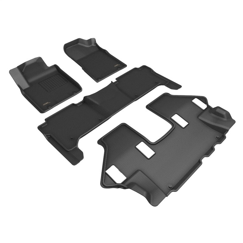 3D Maxpider 19-24 Nissan Armada Kagu Floor Mat- Black R1 R2 R3-tuningsupply.com