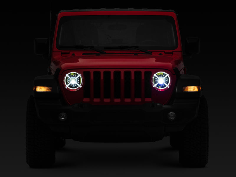 

Raxiom J137646 - RAXJ137646 - Raxiom 18-22 Jeep Wrangler JL/ JT 9-Inch LED Headlights w/ DRL and Halo- Black Housing (Clear Lens) - Shipped in Europe - Tuningsupply.com
