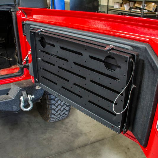 DV8 Jeep JL Tailgate Mounted Table (Trail Table) - Black-tuningsupply.com