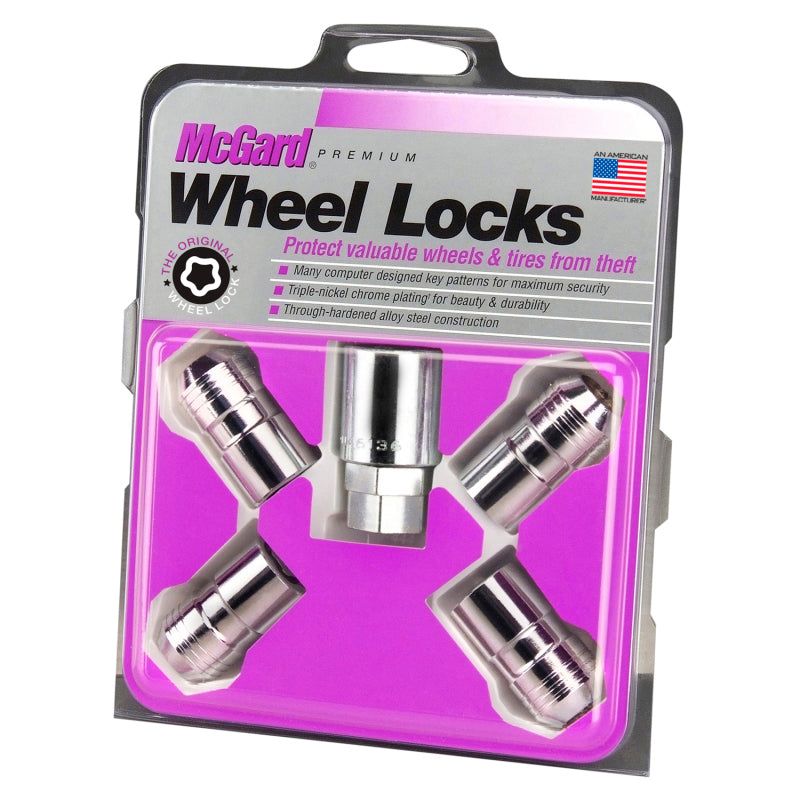 McGard Wheel Lock Nut Set - 4pk. (Cone Seat) M14X1.5 / 21mm & 22mm Dual Hex / 1.639in. L - Chrome-tuningsupply.com