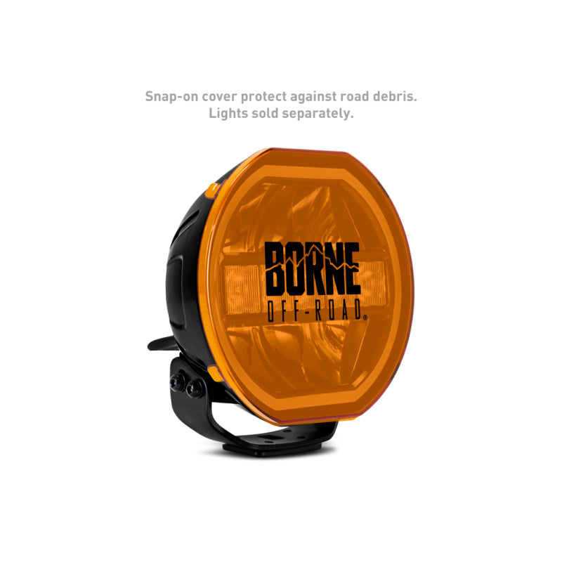 Borne Off-Road 7in Round Light Cover Amber-tuningsupply.com