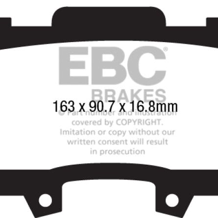 EBC 15+ Ford Mustang 2.3 Turbo Performance Pkg Redstuff Front Brake Pads-tuningsupply.com