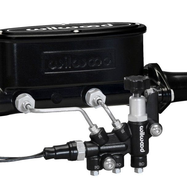 Wilwood HV Tandem M/C Kit w L/H Bracket & Prop Valve - 1 1/8in Bore Black-Brake Master Cylinder-Wilwood-WIL261-13270-BK-SMINKpower Performance Parts