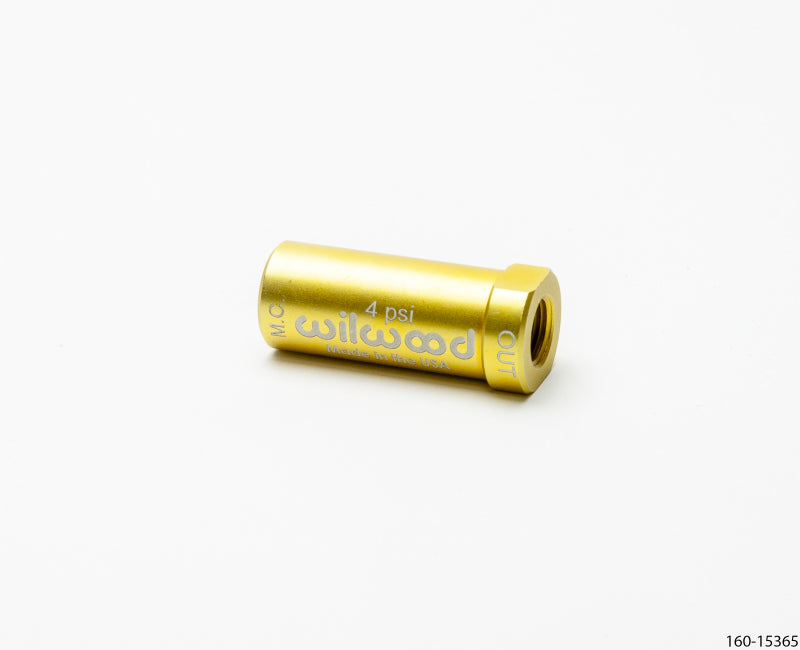 

Wilwood 260-15365 - WIL260-15365 - Wilwood Residual Pressure Valve - New Style 4 PSI / Gold - Shipped in Europe - Tuningsupply.com
