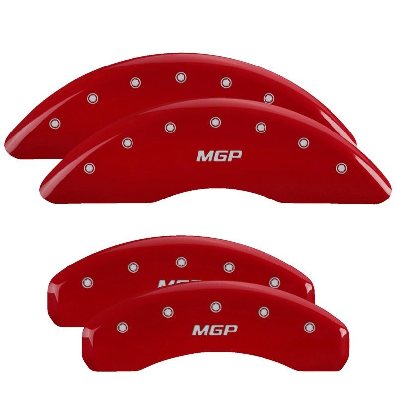 MGP 4 Caliper Covers Engraved Front & Rear MGP Red finish silver ch-tuningsupply.com