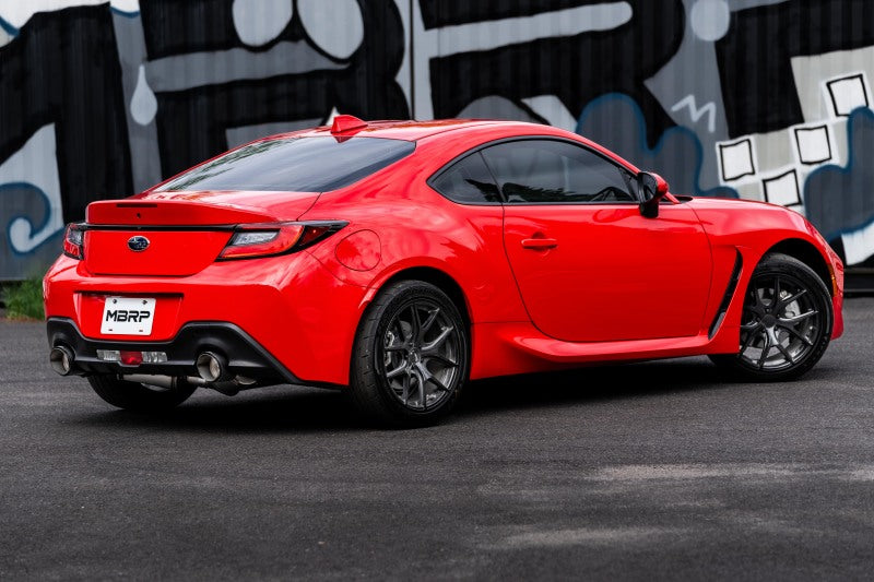 MBRP 13-16 Subaru BRZ 2.0L/ 2.4L 3in Dual Split Rear Cat Back w/Burnt End Tips- T304-tuningsupply.com