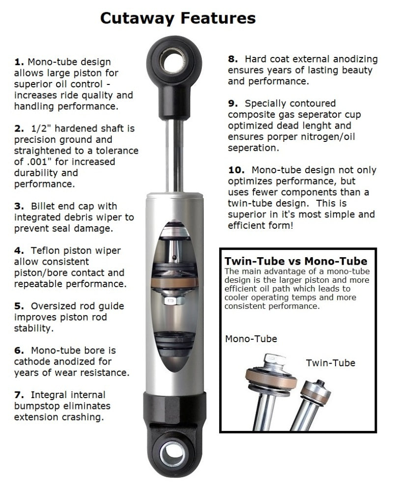 

Ridetech 22169841 - RID22169841 - Ridetech HQ Series Shock Absorber Single Adjustable 5.75in Stroke Eye/Eye Mounting 11.15in x 16.9in - Shipped in Europe - Tuningsupply.com
