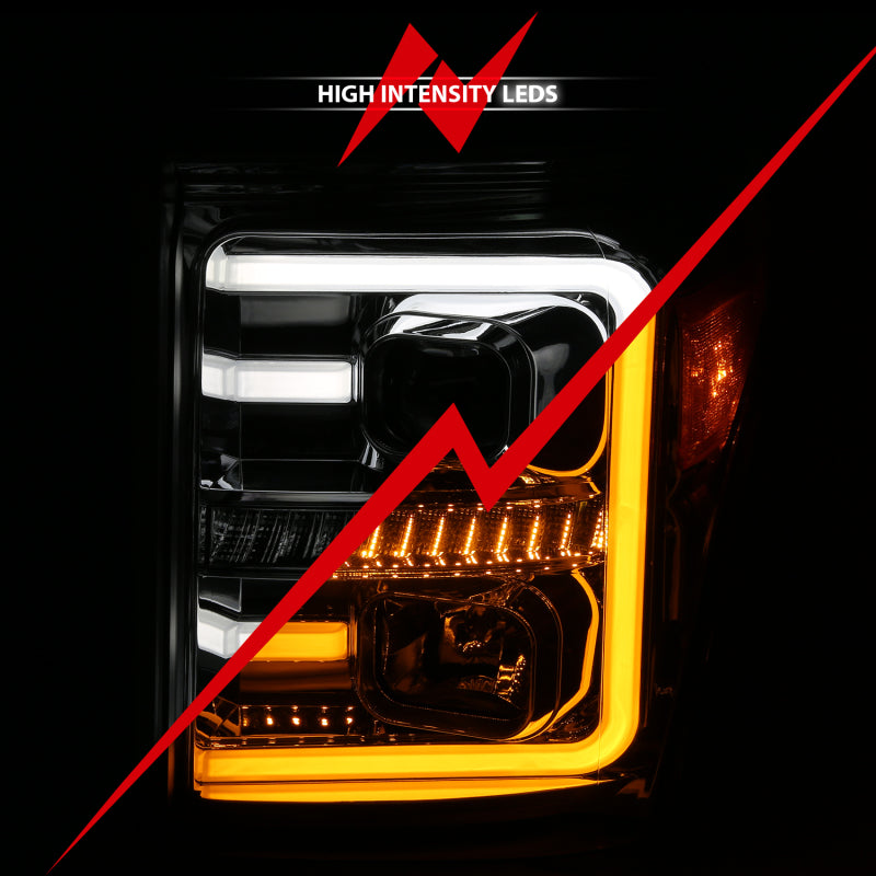 

ANZO 111407 - ANZ111407 - ANZO 11-16 Ford F-250/F-350/F-450 Projector Headlights w/ Plank Style Switchback Chrome w/Amber - Shipped in Europe - Tuningsupply.com
