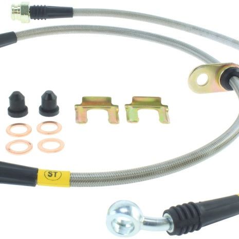 StopTech 04-07 STi & 06-07 WRX Stainless Steel Front Brake Lines-Brake Line Kits-Stoptech-STO950.47004-SMINKpower Performance Parts