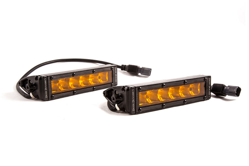 Diode Dynamics 6 In LED Light Bar Single Row Straight SS6 - Amber Driving Light Bar (Pair)-tuningsupply.com