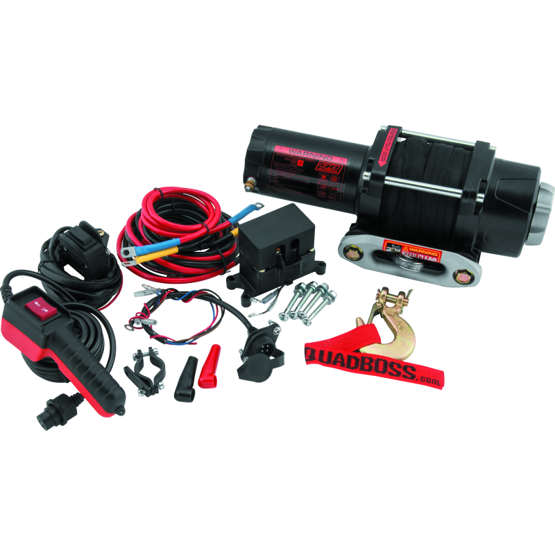 QuadBoss Winch 3500Lb W/Synthetic Rope-tuningsupply.com