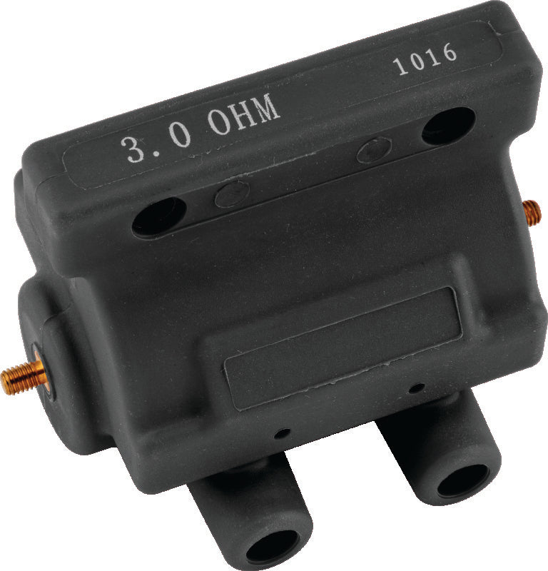 Twin Power 85-03 Big Twin and XL Ignition Coil Black Replaces H-D 31614-83A 3 Ohm Late Style