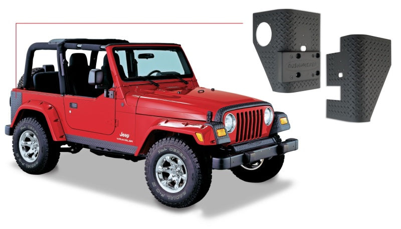 Bushwacker 97-06 Jeep Wrangler Trail Armor Rear Corners - Black-tuningsupply.com