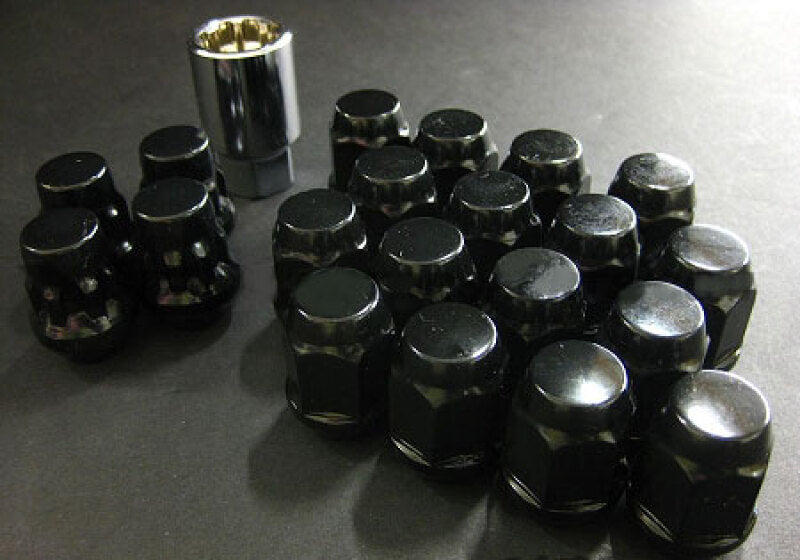 Project Kics 16 LUGS + 4 LOCKS Black Bullock And Nut Set - 12X1.25-tuningsupply.com