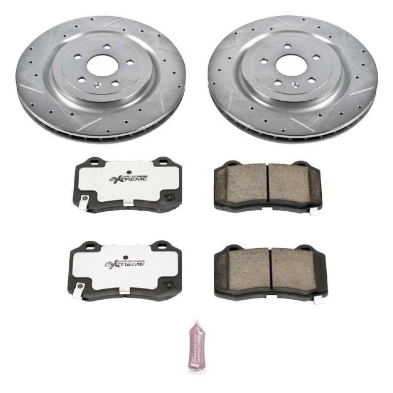 Power Stop 09-15 Cadillac CTS Rear Z26 Street Warrior Brake Kit-tuningsupply.com