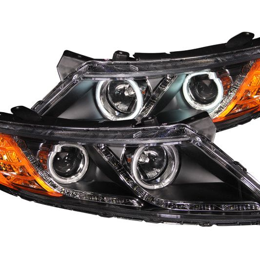 ANZO 2011-2013 Kia Optima Projector Headlights w/ Halo Black (CCFL)-tuningsupply.com