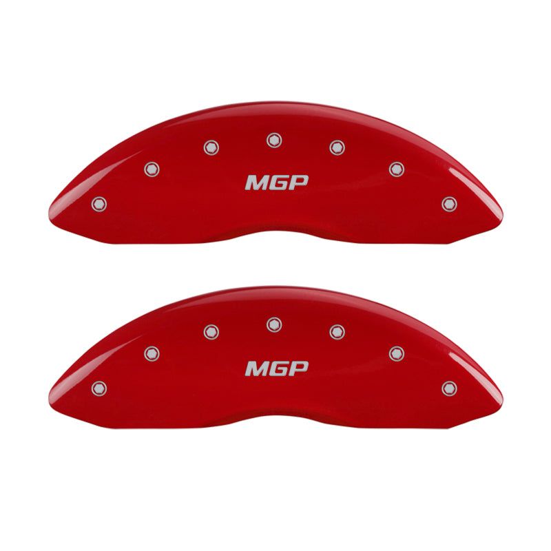 MGP 4 Caliper Covers Engraved Front & Rear MGP Red finish silver ch-tuningsupply.com