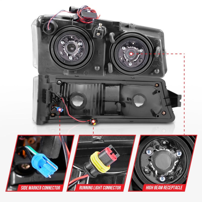 

ANZO  - ANZ111502 - ANZO 2003-2006 Chevrolet Silverado 1500 Crystal Headlights w/ Light Bar Chrome Housing - Shipped in Europe - Tuningsupply.com
