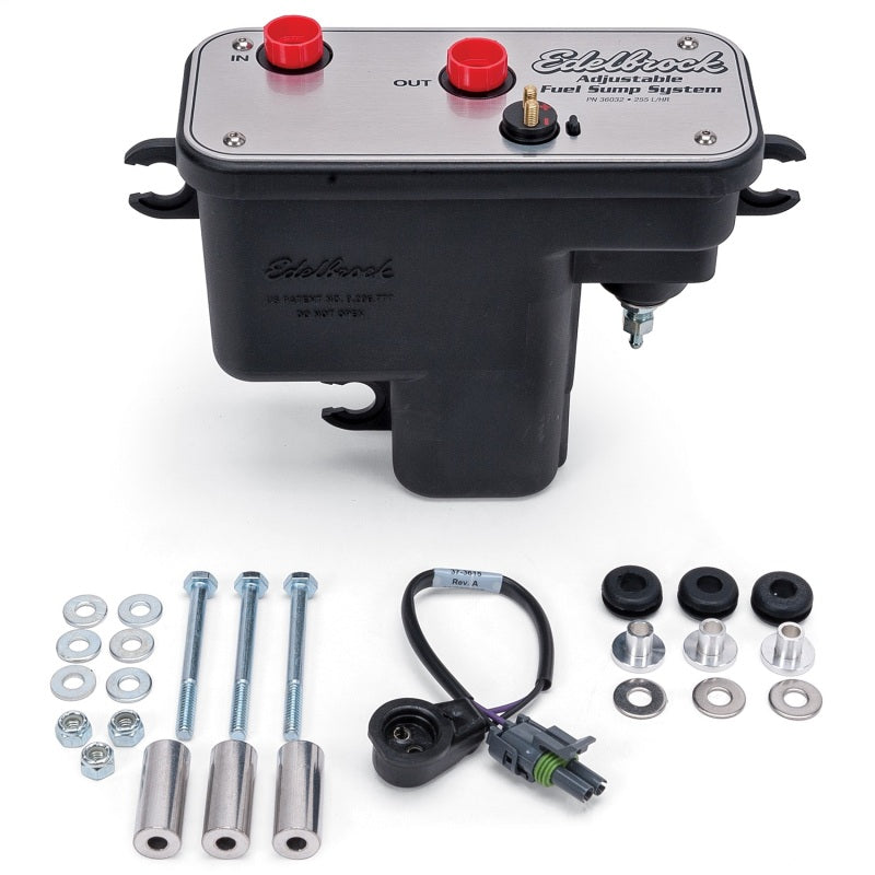 Edelbrock Fuel System Universal Fuel Sump Module Adjustable Fuel Sump Tank Only 255 LPH-tuningsupply.com