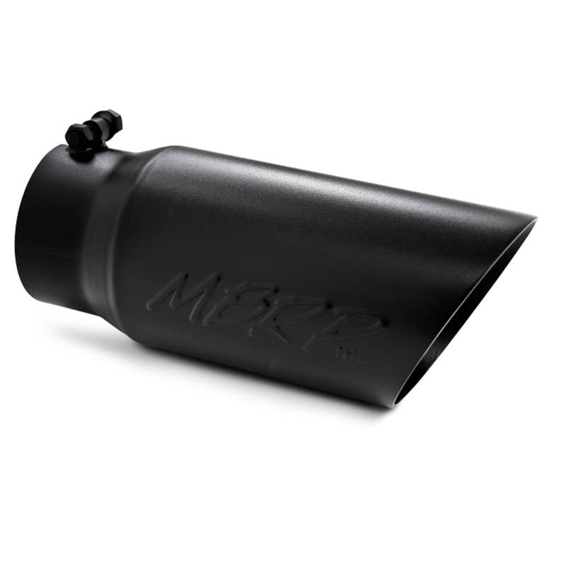 MBRP Universal Tip 5 O.D. Dual Wall Angled 4 inlet 12 length - Black Finish-tuningsupply.com