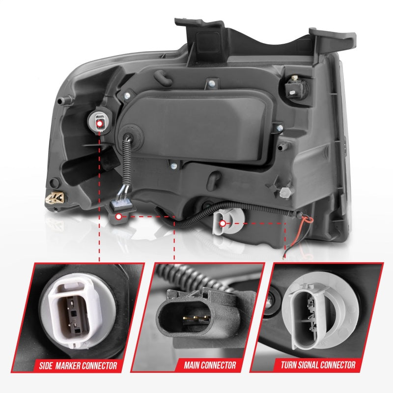 

ANZO 111114 - ANZ111114 - ANZO 2007-2014 Ford Expedition Projector Headlights Chrome - Shipped in Europe - Tuningsupply.com
