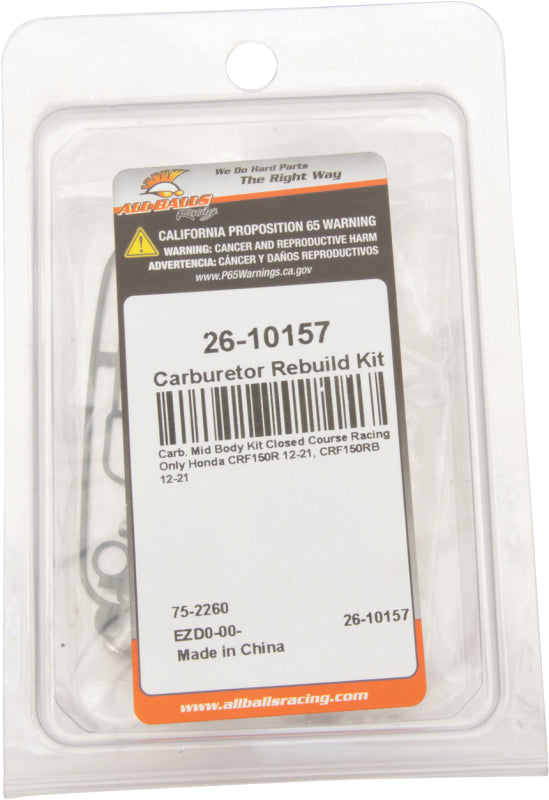 

All Balls Racing 26-10157 - ABR26-10157 - All Balls Racing 12-23 Honda CRF150R Carburetor Mid Body/Jet Block Gasket Kit - Shipped in Europe - Tuningsupply.com

