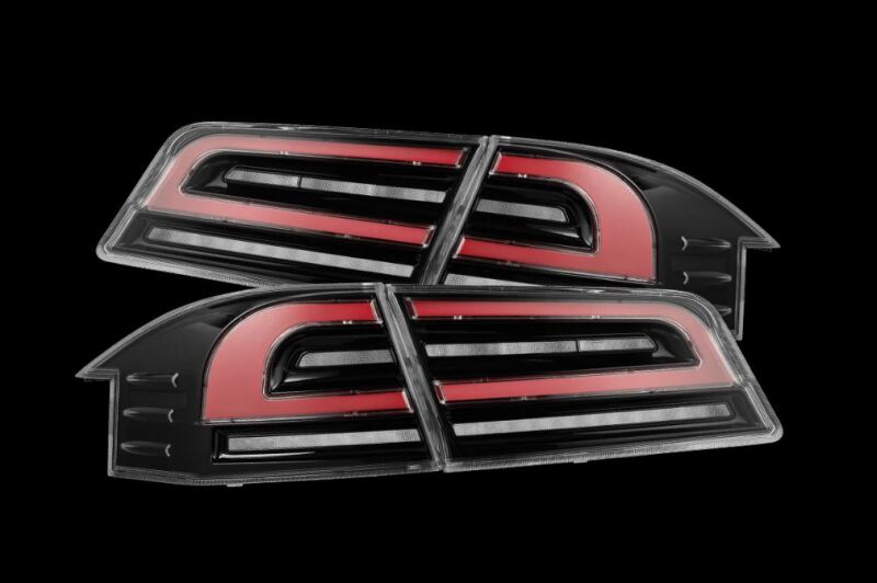 AlphaRex 12-21 Tesla Model S LUXX-Series LED Tail Lights - Black/Red-tuningsupply.com