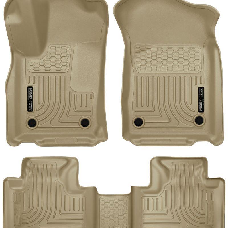 Husky Liners 16-22 Dodge Durango Weatherbeater Tan Front & 2nd Seat Floor Liners-tuningsupply.com