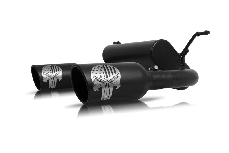 

Gibson 76-0038 - GIB76-0038 - Gibson 18-22 Jeep Wrangler Sport 3.6L 2.5in Patriot Skull Series Cat-Back Dual Exhaust - Blk Ceramic - Shipped in Europe - Tuningsupply.com
