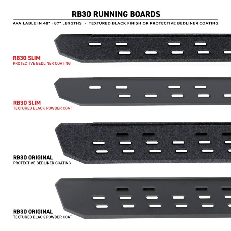 Go Rhino RB30 Running Boards 87in. - Bedliner Coating (Boards ONLY/Req. Mounting Brackets)-tuningsupply.com