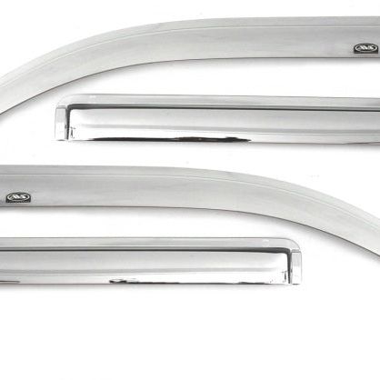 AVS 09-13 Nissan Rogue Ventvisor Outside Mount Front & Rear Window Deflectors 4pc - Chrome-tuningsupply.com