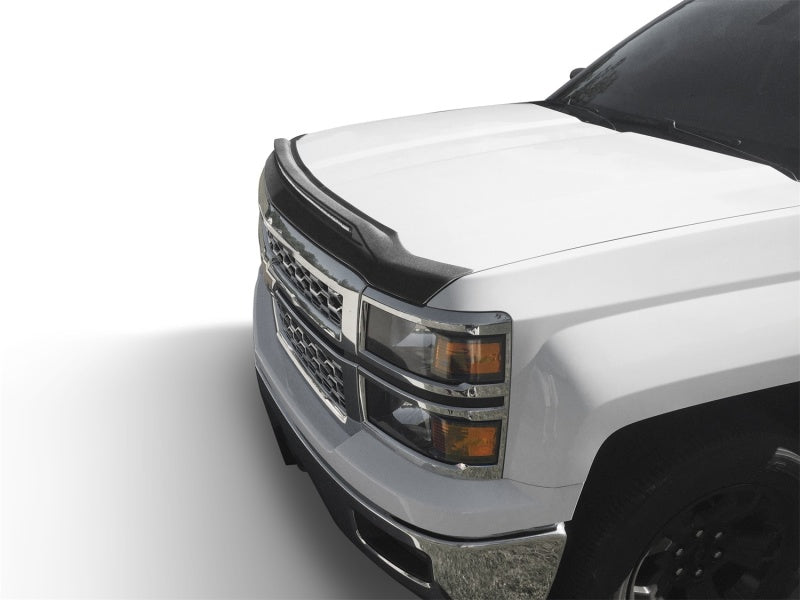 AVS 14-15 Chevy Silverado 1500 Aeroskin Low Profile Hood Shield w/ Lights - Black-tuningsupply.com