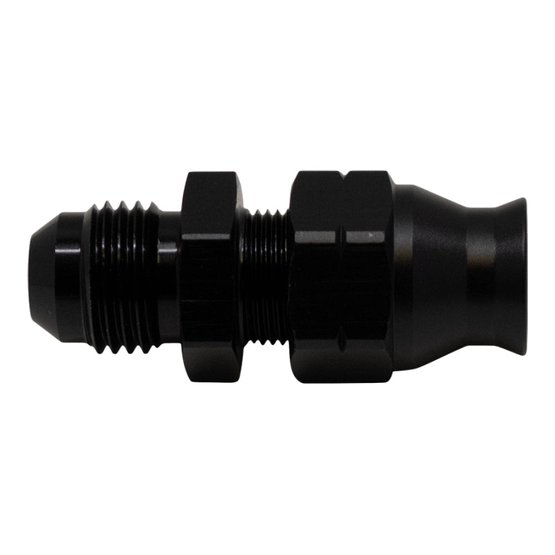 DeatschWerks 6AN Male Flare to 5/16in Hardline Compression Adapter - Anodized Matte Black-tuningsupply.com