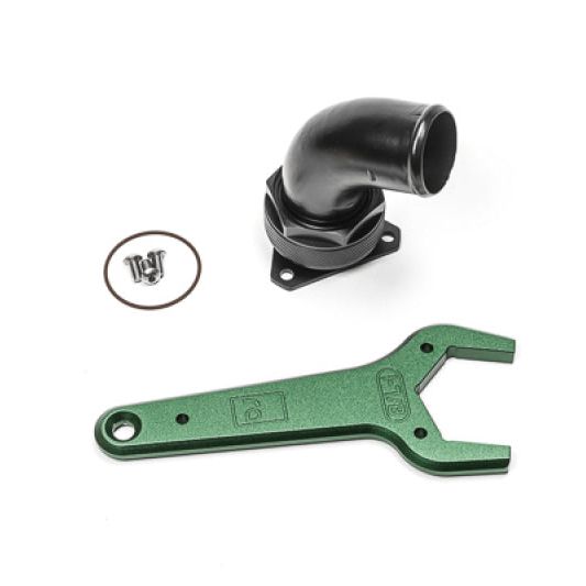 Radium Engineering FCST-X 3-Bolt Remote Mount Fill Neck - 24AN Elbow - 1.5in Barb-tuningsupply.com