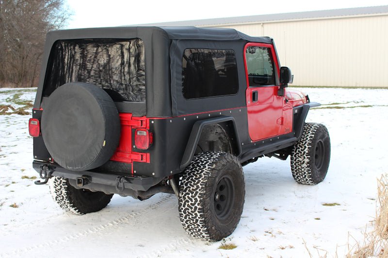 Fishbone Offroad 97-06 Jeep Wrangler TJ Steel Tube Fenders Rear 3In Flare - Blk Textured Powdercoat-tuningsupply.com