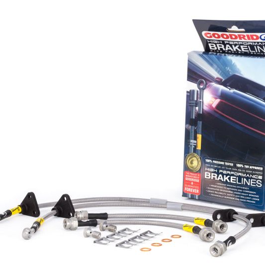 Goodridge 89-91 Honda Civic/CRX (w/Rear Drum) Stainless Steel Brake Line Kit-tuningsupply.com