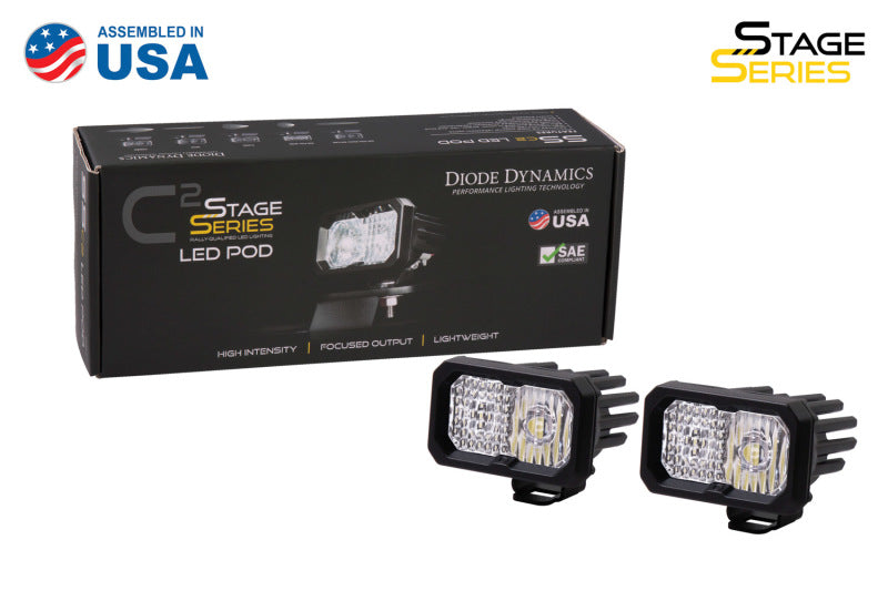 Diode Dynamics Stage Series 2 In LED Pod Pro - White Combo Standard ABL (Pair)-tuningsupply.com